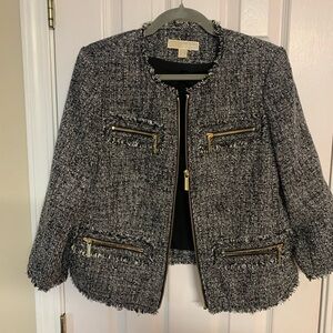 Size 12 Michael Kors Tweed Jacket blazer warm work business casual work zipper